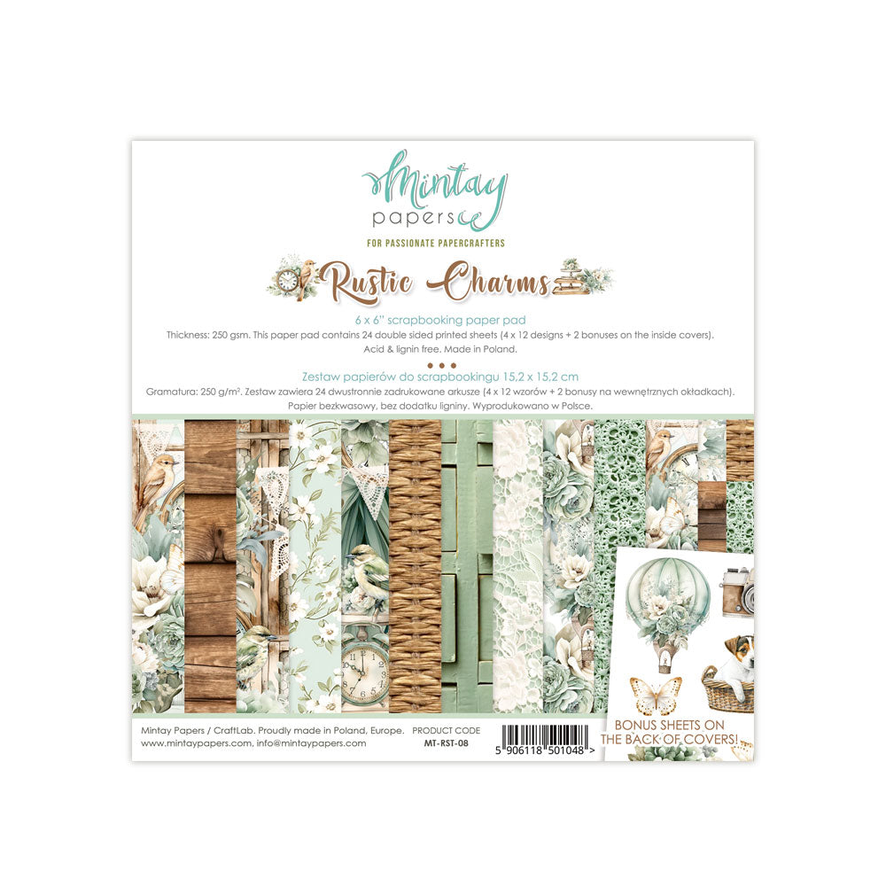 Mintay  - 6 X 6  Paper Pad - Rustic Charms