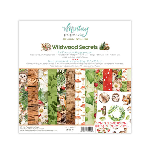 Mintay - 8 X 8 Paper Pad - Wildwood Secrets
