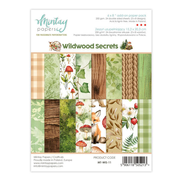 Mintay - 6 x 8 add on Paper Pack - Wildwood Secrets