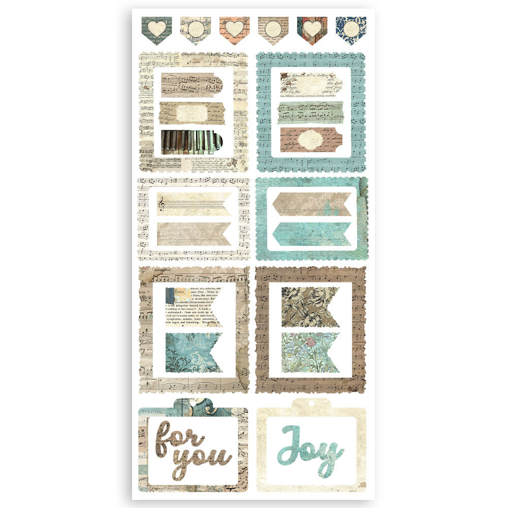 Stamperia - Paper cut-outs Double Face - 4 sheets cm. 15x30,5 - Music