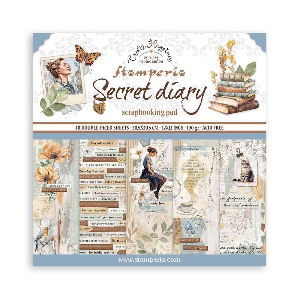 Stamperia - (12”X12”) Secret Diary - Paper pad
