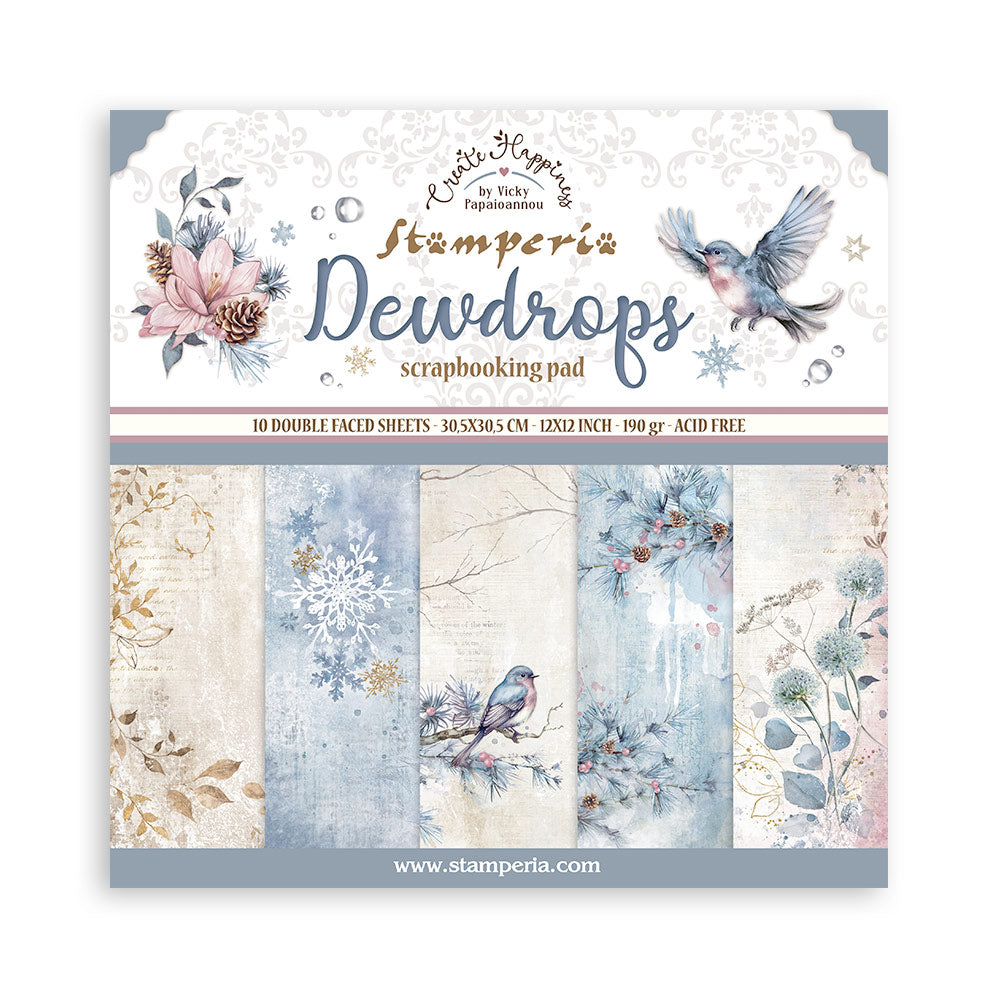 Stamperia - (12”X12”) Create Happiness - Dewdrops - Paper pad