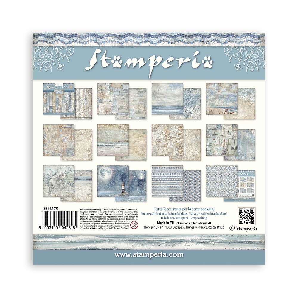 Stamperia - (12”X12”) Silent Sea Backgrounds- Paper pad