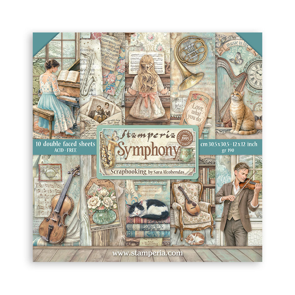 Stamperia - (12”X12”) - Paper pad - Symphony
