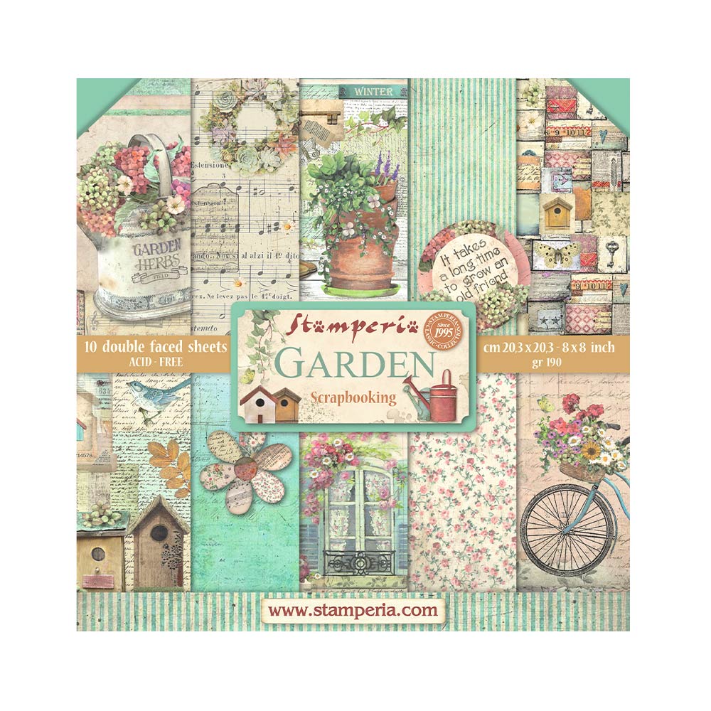 Stamperia - (8”X8”) Garden paper pad*