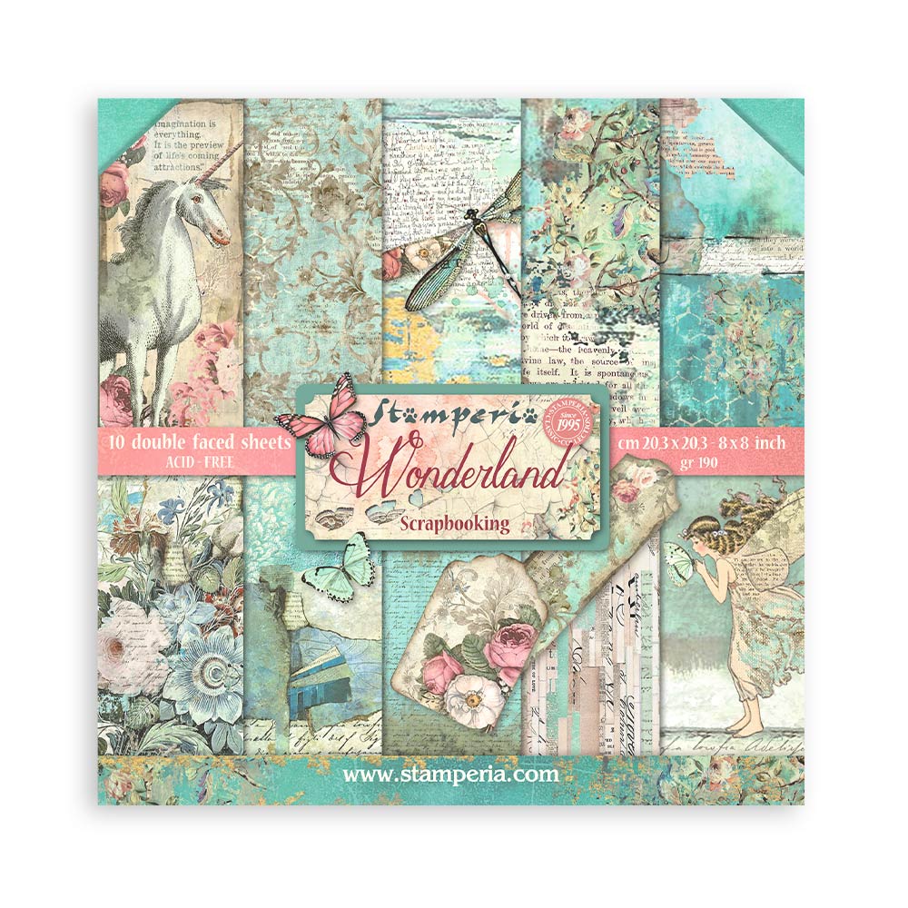 Stamperia - (8”X8”) Wonderland Paper Pad*