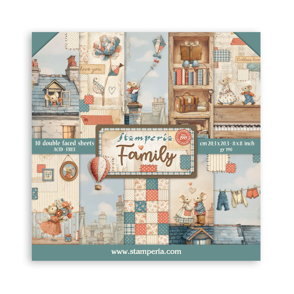 Stamperia - (8”X8”) Paper Pad - Family