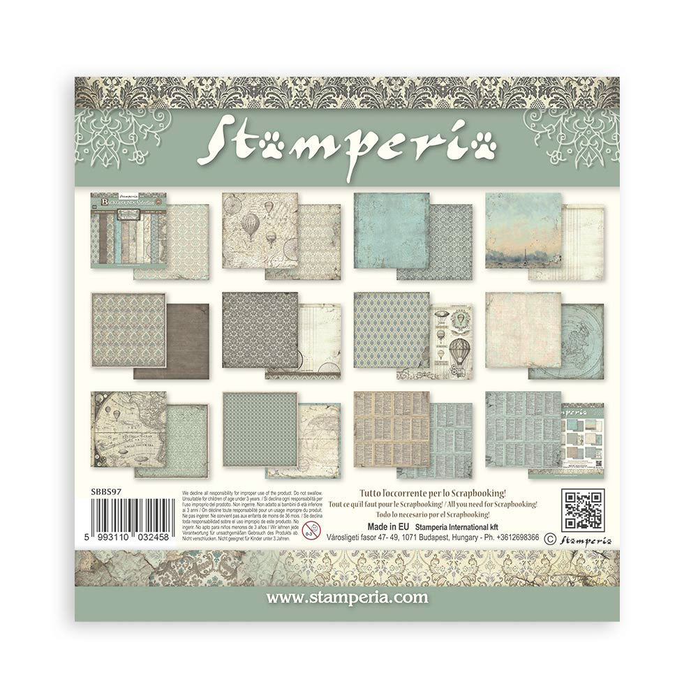 Stamperia - (8”X8”)Voyages Fantastiques Background Selection paper pad*