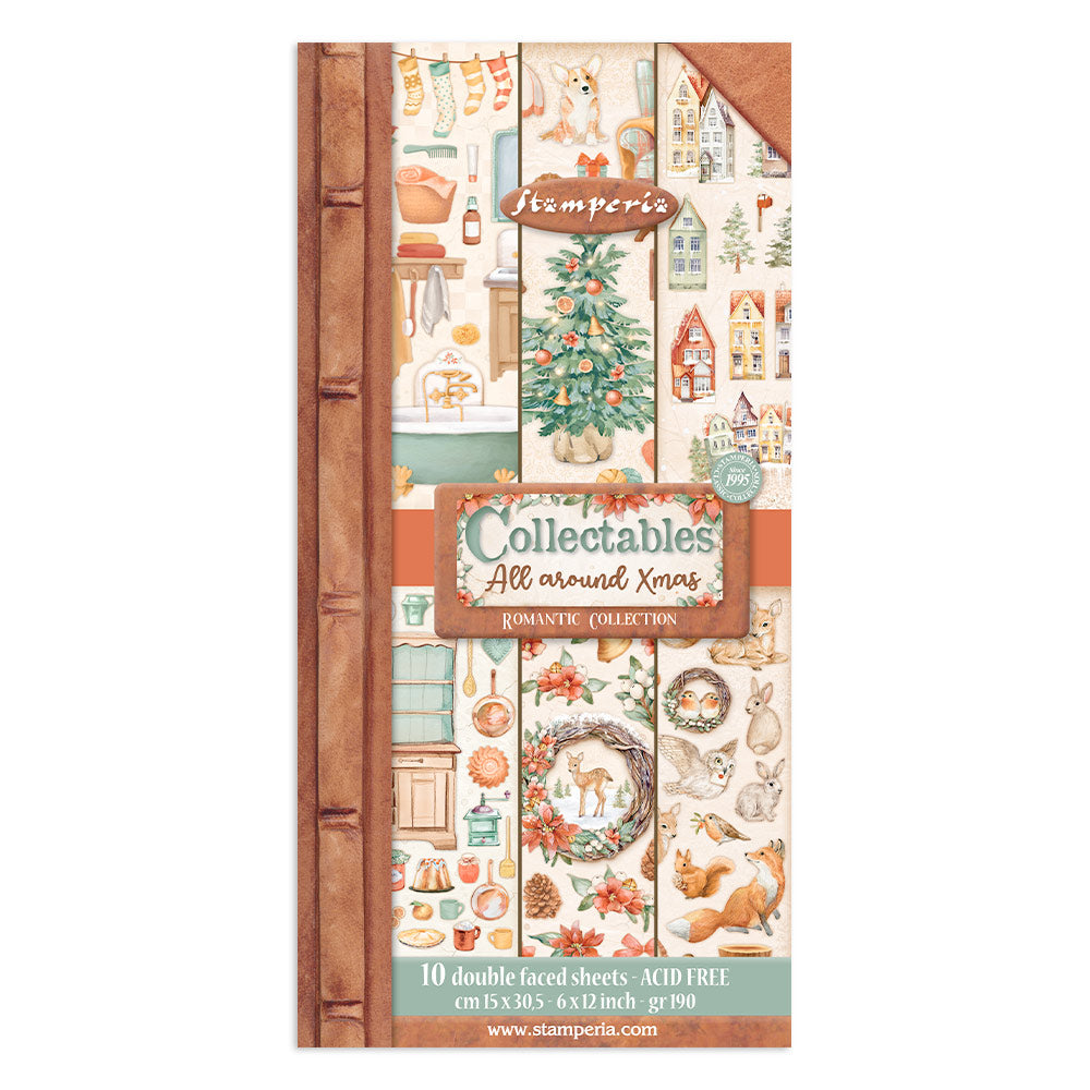 Stamperia - Collectables 10 Sheets 15X30,5cm (6”X12”) All around Christmas