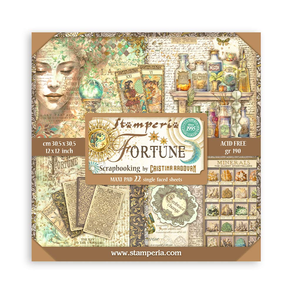 Stamperia - (12”X12”) Single Face 22 sheets Fortune - Paper pad