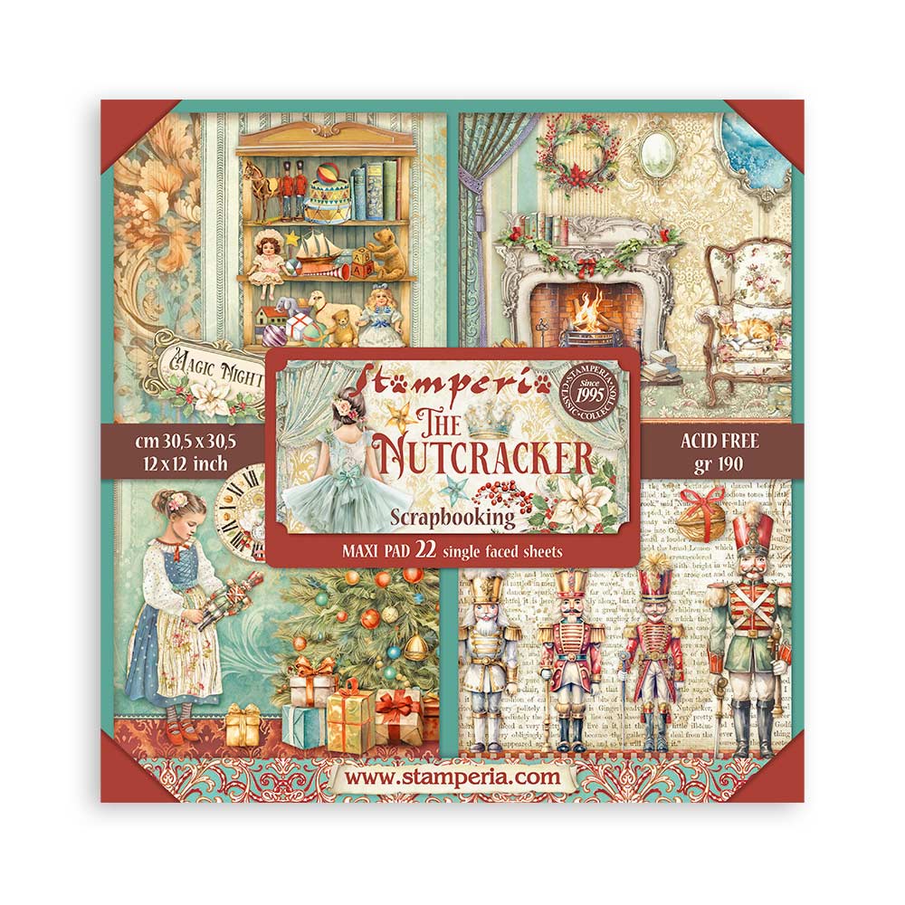 Stamperia - (12”X12”) Single Face 22 sheets The Nutcracker - Paper pad