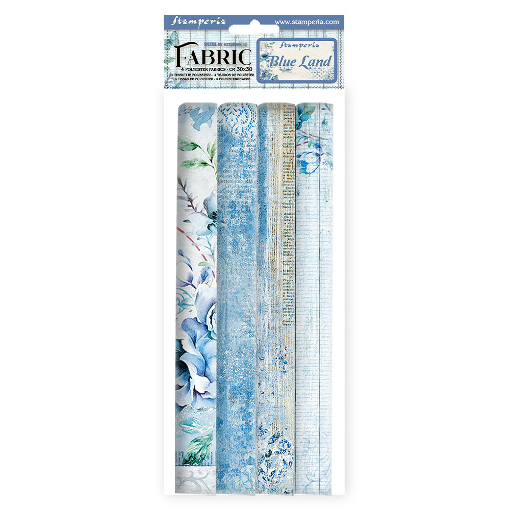 Stamperia - 4 pack Fabric 30 x 30 - Blue and Roseland