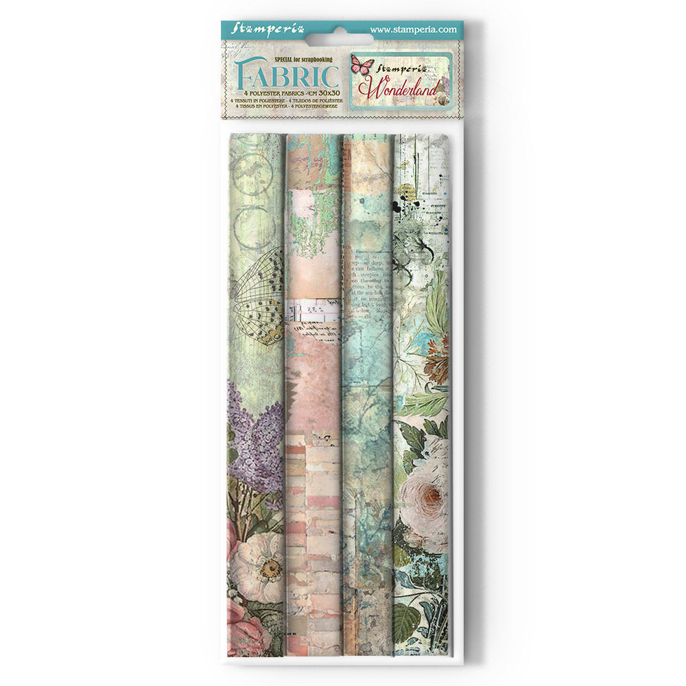 Stamperia - 4 pack Fabric 30 x 30 - Wonderland