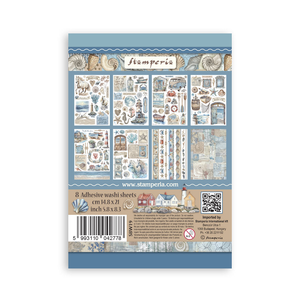 Stamperia - Washi Pad 8 Sheets A5 - Silent Sea