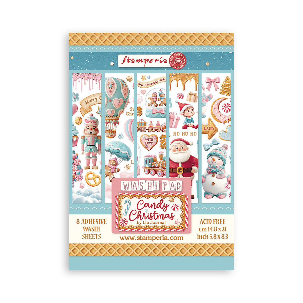 Stamperia - Washi Pad 8 Sheets A5 - Candy Christmas