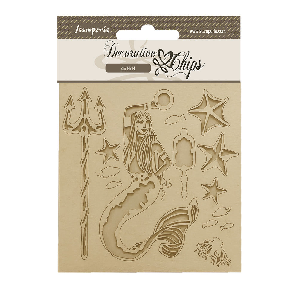 Stamperia - Decorative Chips - 14 X 14 cm - Songs of the Sea- Mermaid