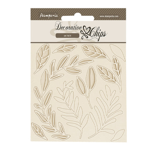 Stamperia - Decorative Chips -  14 X 14 cm - Secret Diary Leaves pattern
