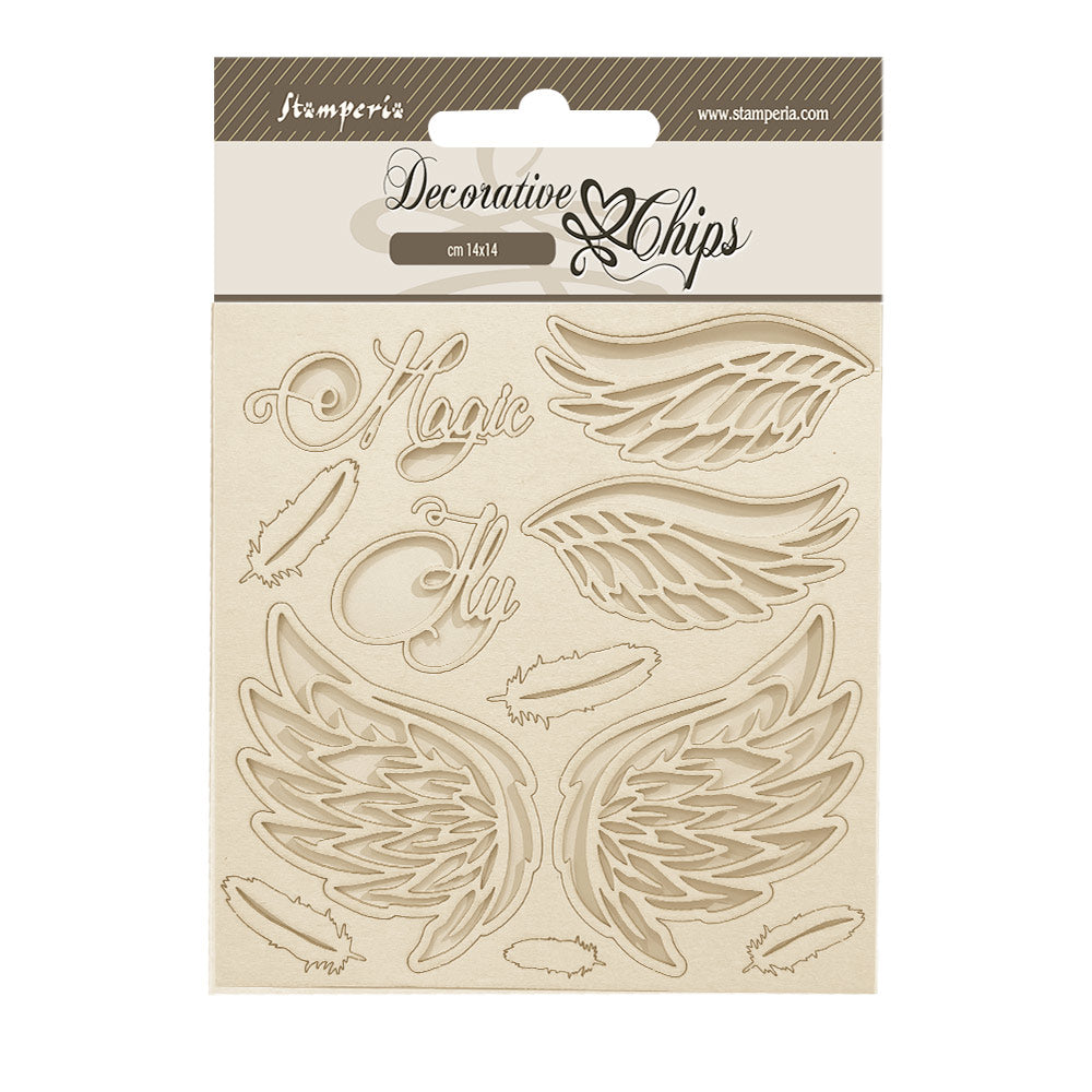 Stamperia - Decorative Chips - 14 X 14 cm - Wonderland Wings