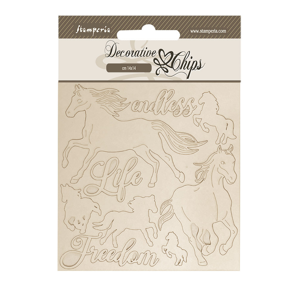 Stamperia - Decorative Chips - 14 X 14 cm - Silent Sea - Horses