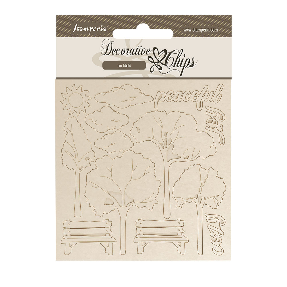 Stamperia - Decorative Chips - 14 X 14 cm - Silent Sea - Sea Garden