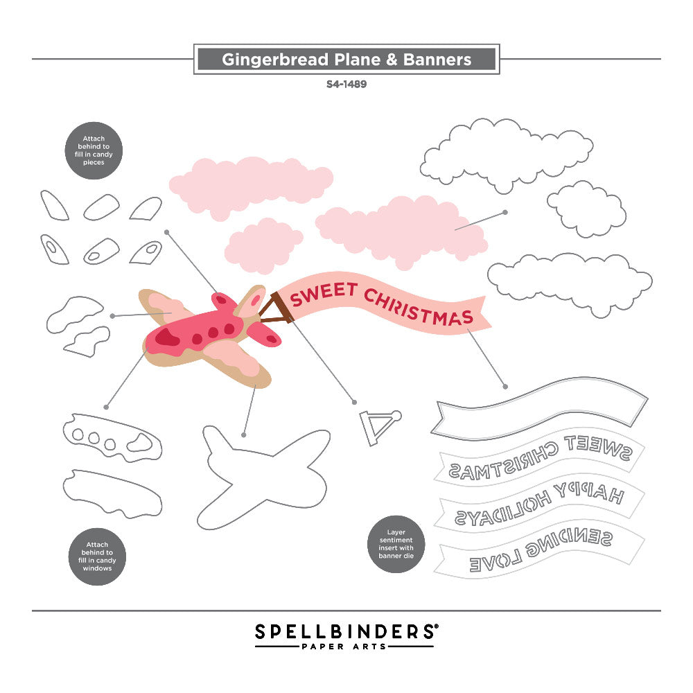 Stamperia - Cutting dies - Candy Christmas Planes and Banners