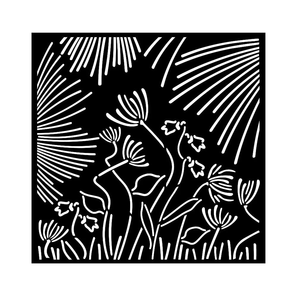Stamperia - Mix Media Stencil - 18 X 18 - Forest Abstract Flowers