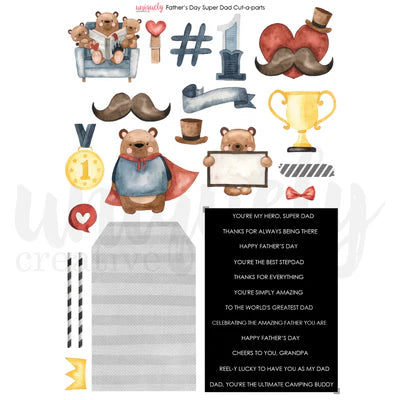 Uniquely Creative - Father's Day Super Dad - Cut-a-part Sheet