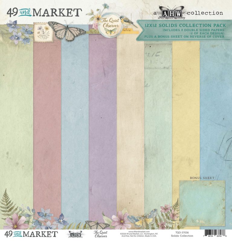 49 and Market - 12 x 12 Solid Cardstock Pack - A Quiet Observer