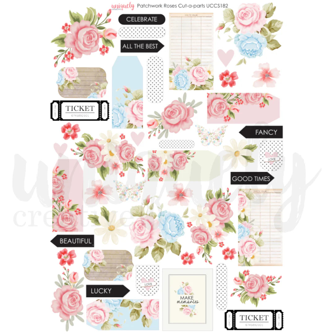 Uniquely Creative - Patchwork Roses Cut-a-parts (UCCS182)