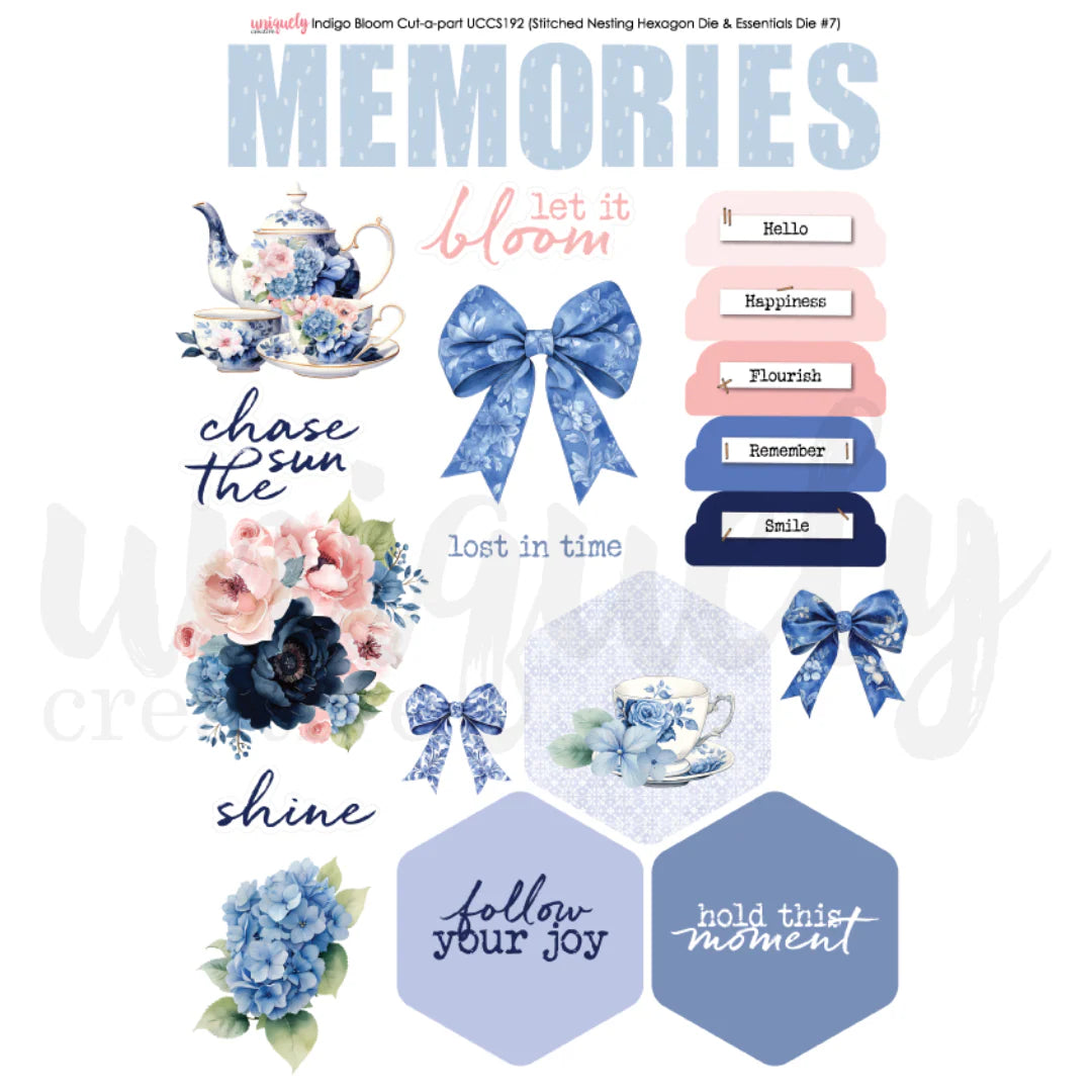 Uniquely Creative - Indigo Bloom Cut-a-parts