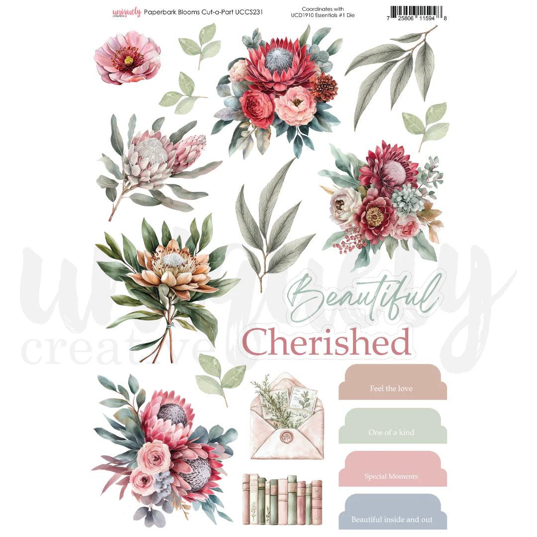 Uniquely Creative - Cut-a-Part Sheet - Paperbark Blooms