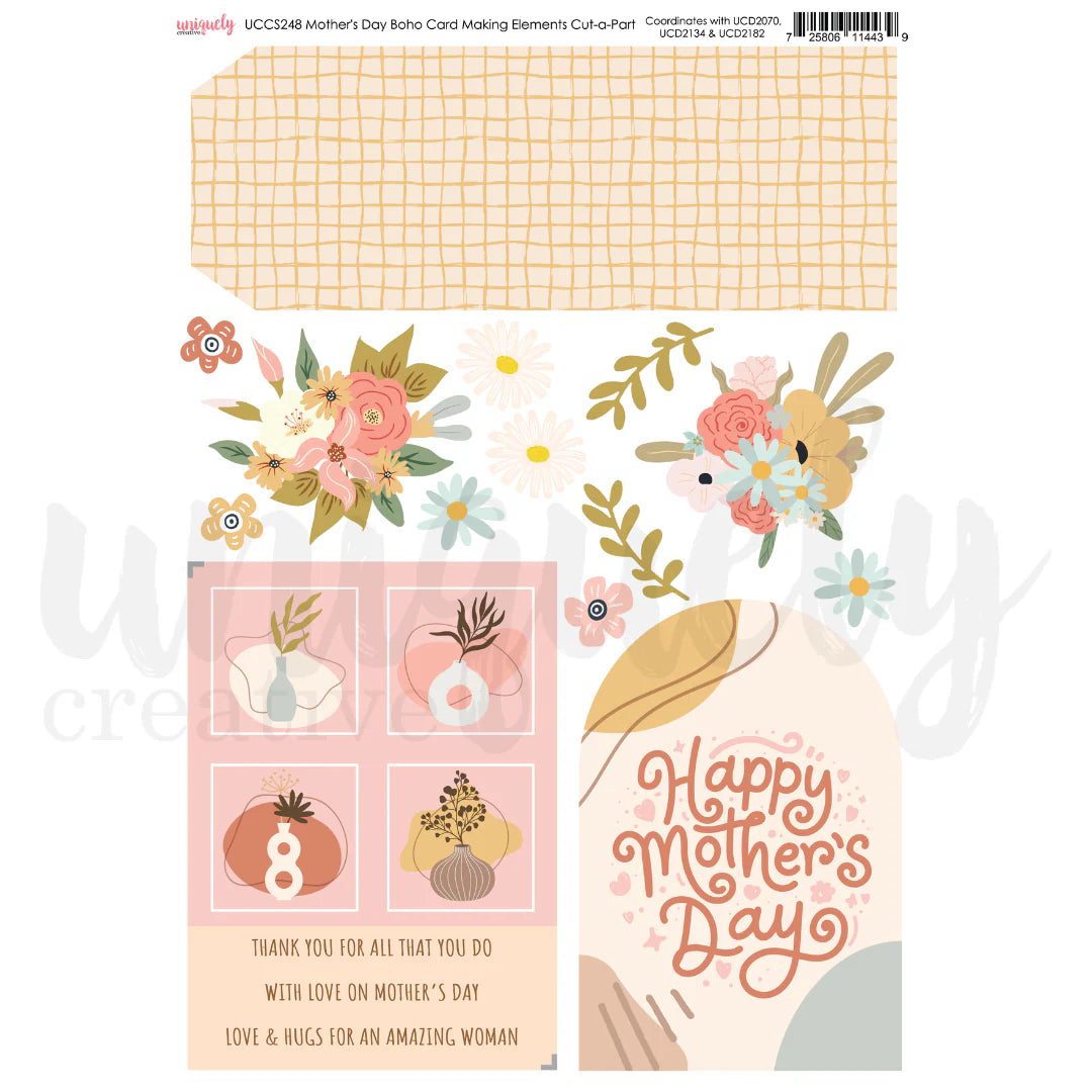 Uniquely Creative - Cut - a - part - Mother's Day Boho Card Making Elements