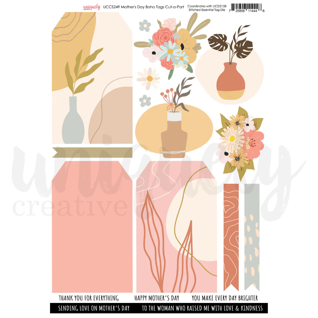 Uniquely Creative - Cut - a - part - Mother's Day Boho Tags