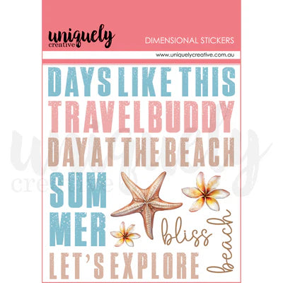 Uniquely Creative - Coastal Bliss Dimensional Stickers *