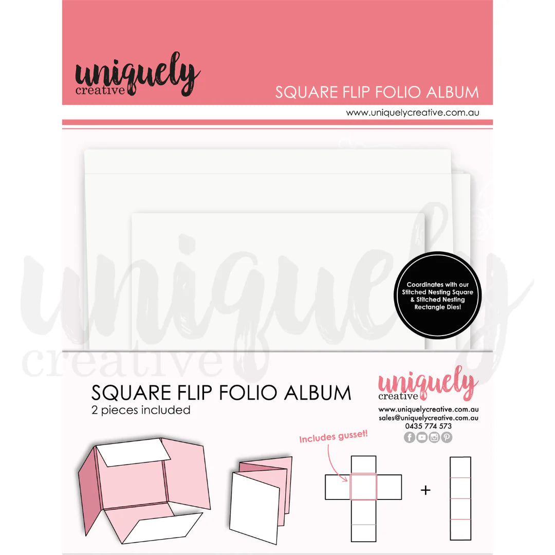 Uniquely Creative - Square Flip Folio Album - White