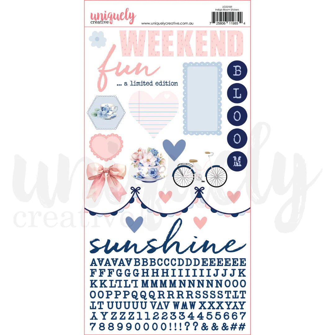 Uniquely Creative - Indigo Bloom Stickers *