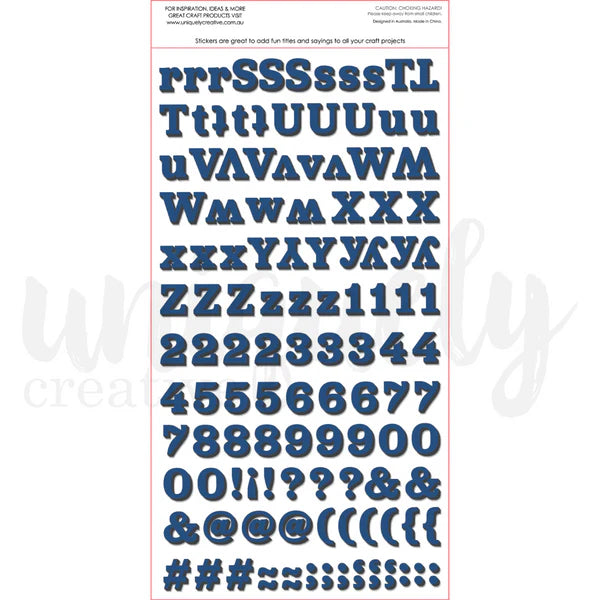 Uniquely Creative - Navy Dimensional Alpha Stickers *