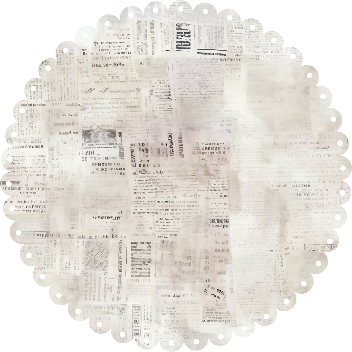 Uniquely Creative - Newsprint Scalloped Decorative Base Layer