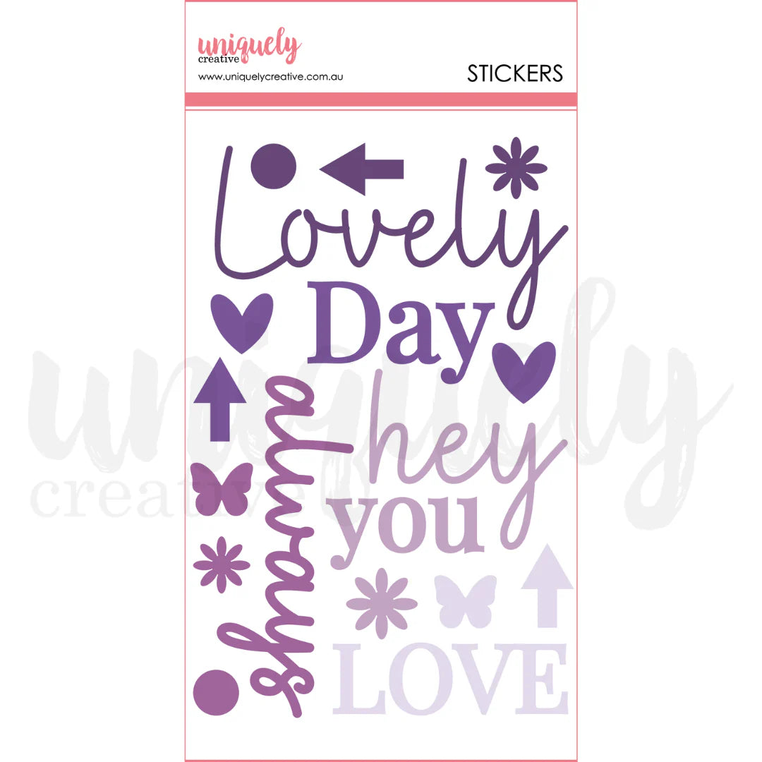 Uniquely Creative - Felt Title Stickers - UltraViolet Delight