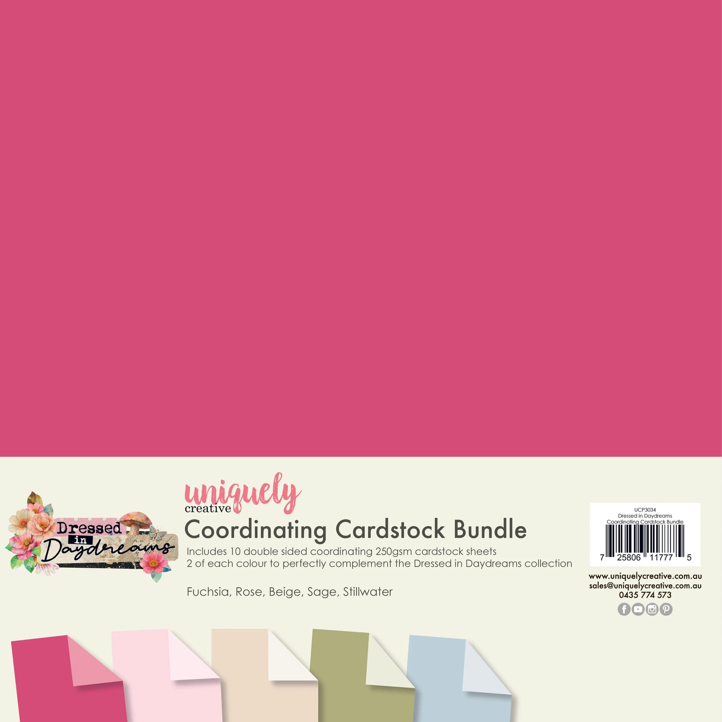 Uniquely Creative - 12 x 12 Coordinating Cardstock Bundle - Dressed in Daydreams