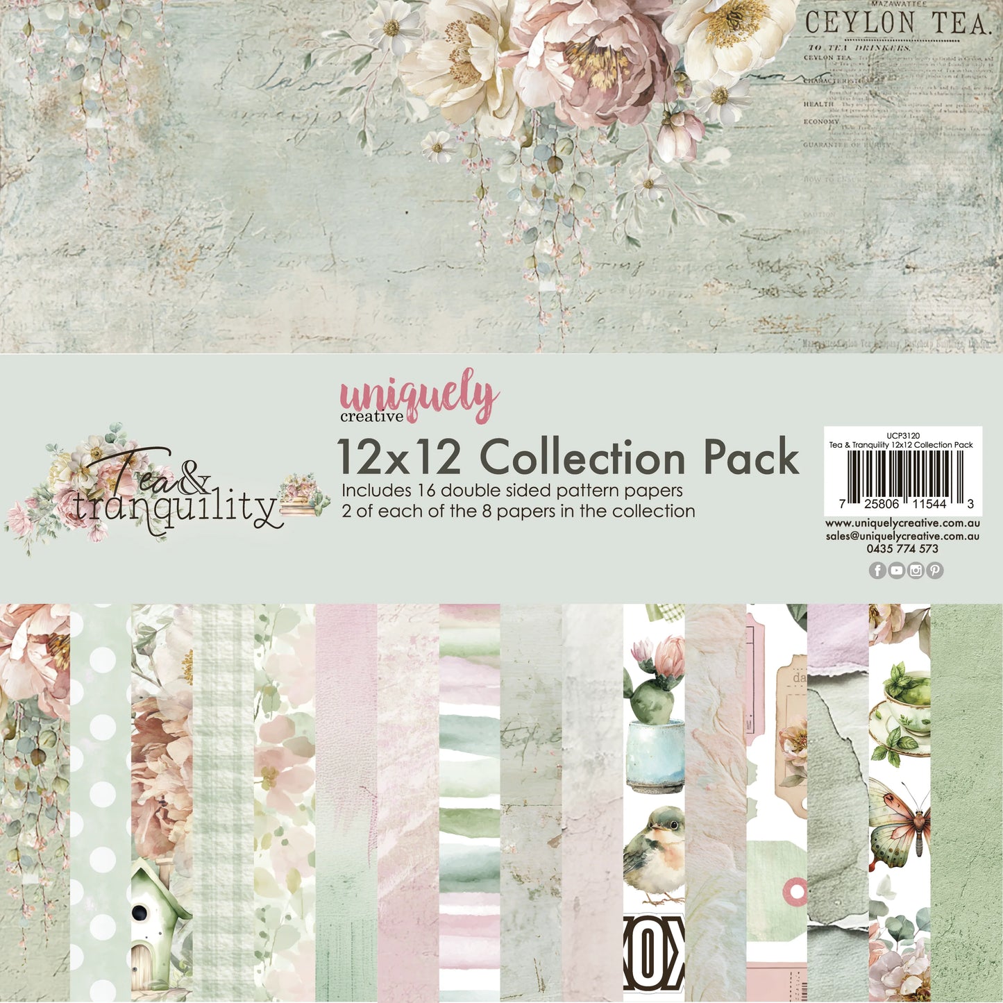 Uniquely Creative -12 x 12 Collection Pack - Tea & Tranquility