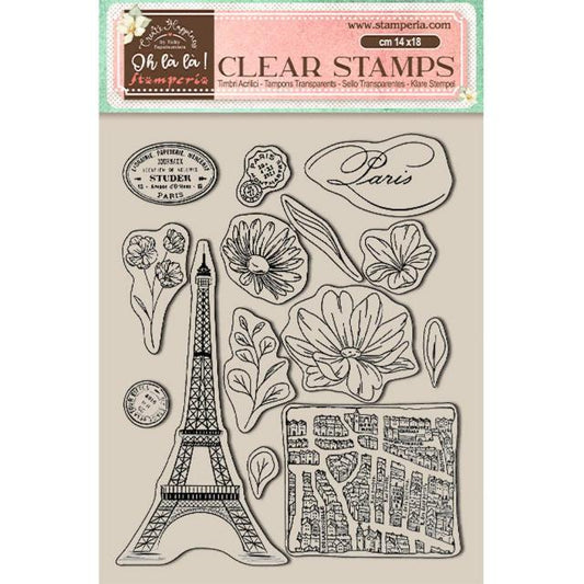 Stamperia - Acrylic Clear Stamp 14x18cm - Oh La La Tour Eiffel*