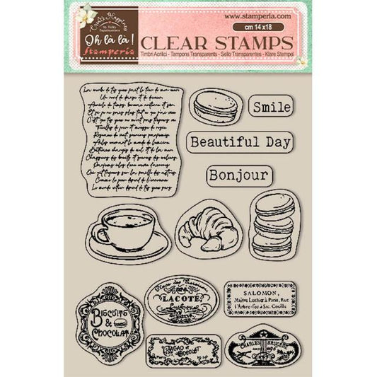 Stamperia - Acrylic Clear Stamp 14x18cm - Oh La La Labels*