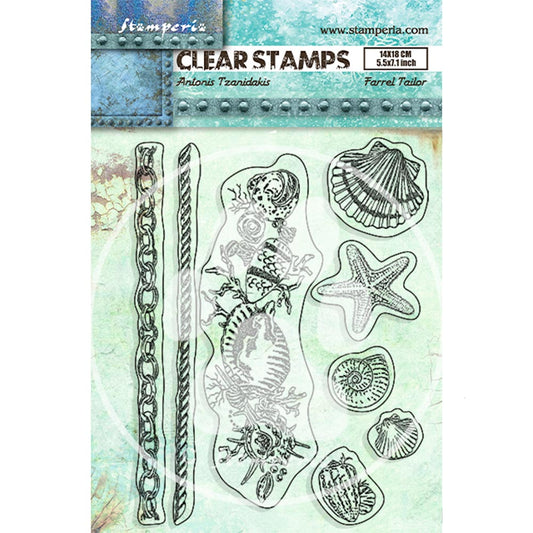 Stamperia - Acrylic Clear Stamp 14x18cm - Songs of the Sea- sea shells*