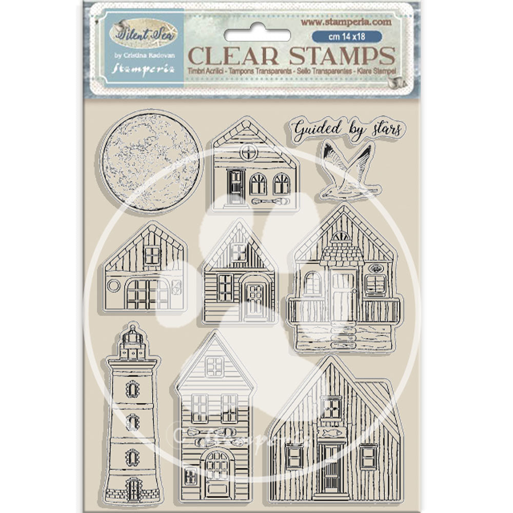 Stamperia - Acrylic Clear Stamp 14x18cm - Silent Sea Landscape
