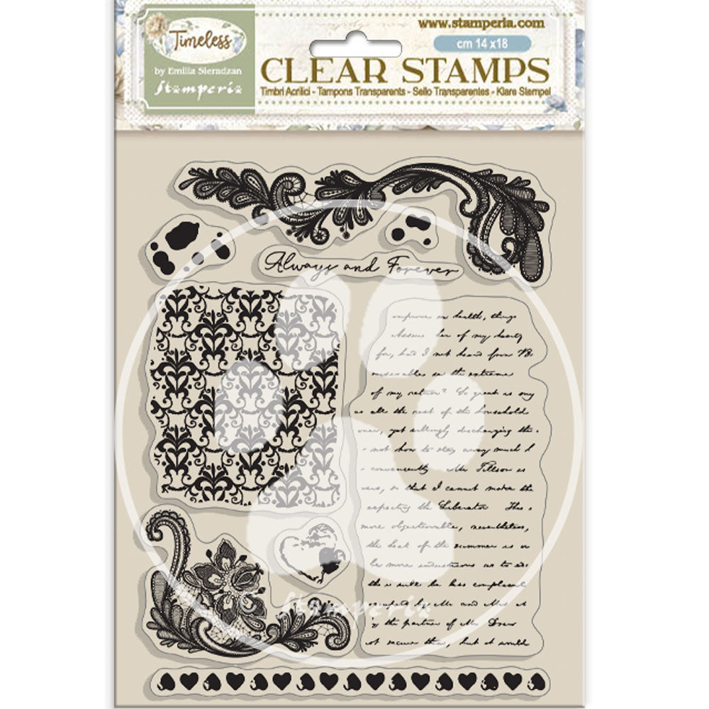 Stamperia - Acrylic Clear Stamp 14x18cm - Timeless backgrounds