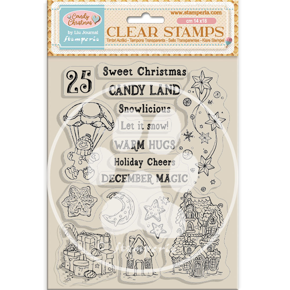 Stamperia - Acrylic Clear Stamp 14x18cm -Candy Christmas Candy Lane