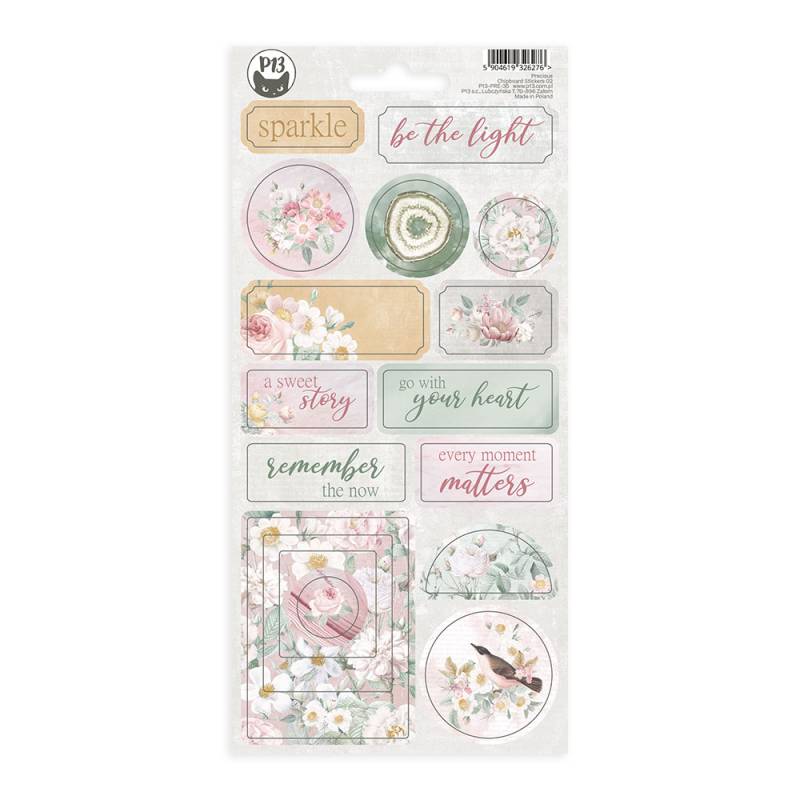 P13 - Precious - Chipboard Sticker Sheet 02, 10,5 X 22CM