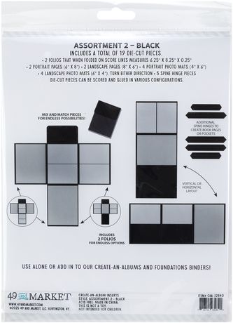 49 and Market - Create-an-album Inserts 6 x 8 Assortment 2 (Black)