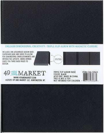 49 and Market - Create-an-album Triple flip album base (Black)